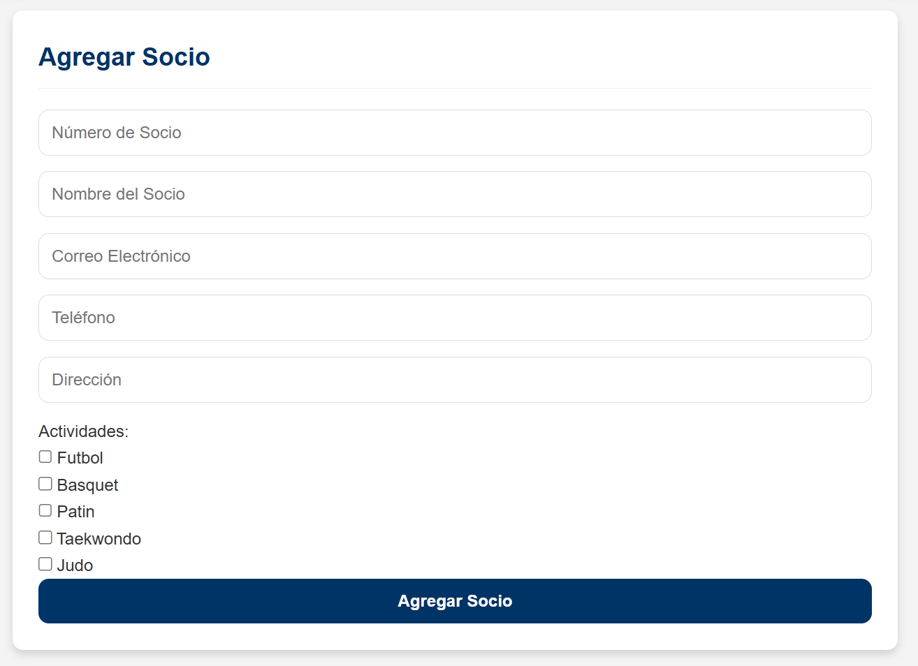 Gestión de Socios