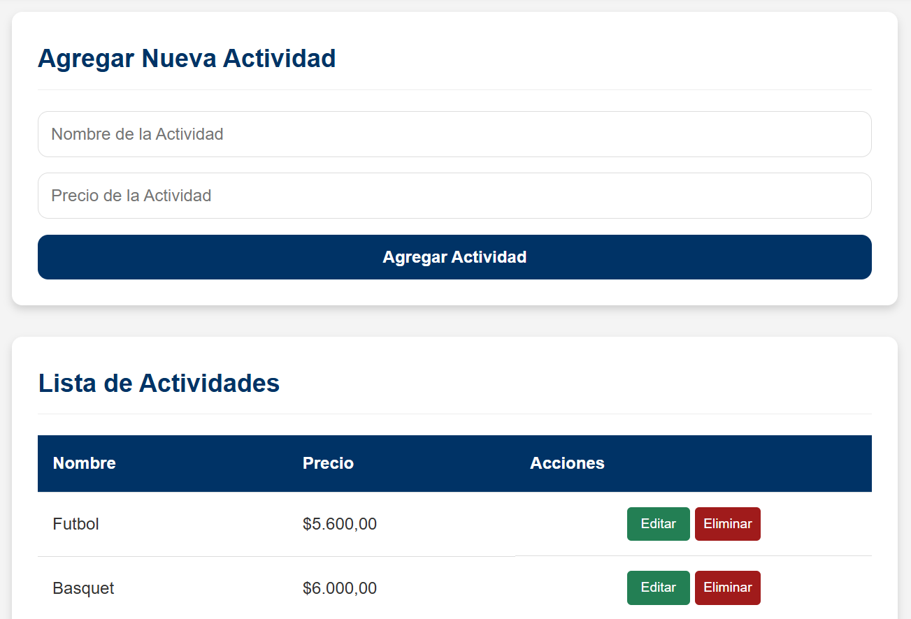 Gestión de Actividades